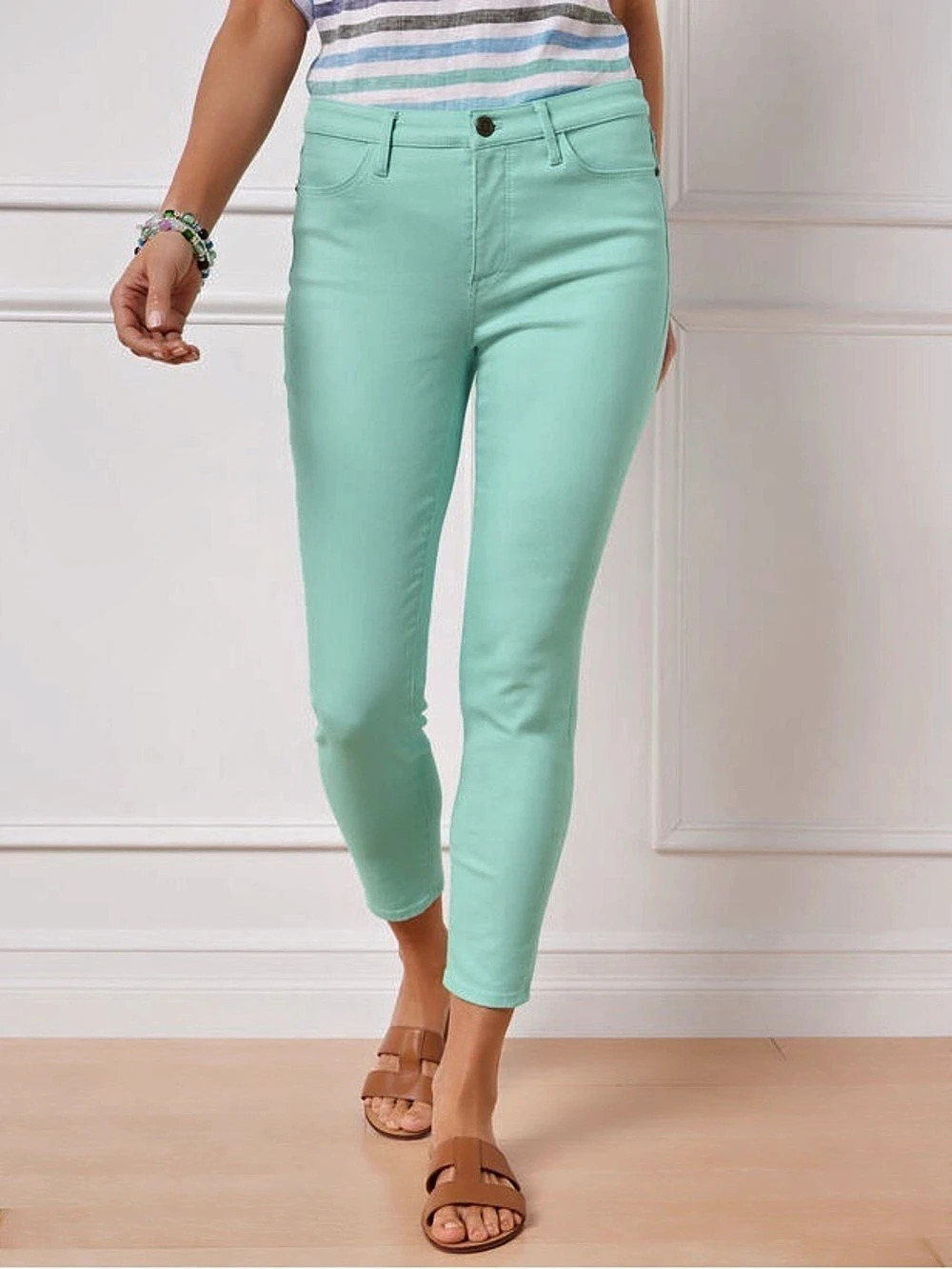 NWT Talbots Comfort Stretch Crop Jegging~Mint Green